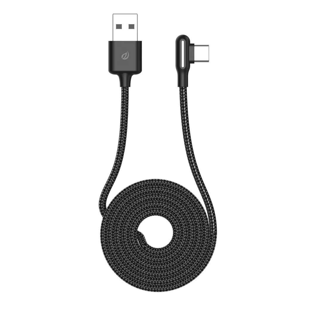 Xiaomi Плетеный светодиодный кабель Type C с прямым углом дизайн USB для быстрой зарядки