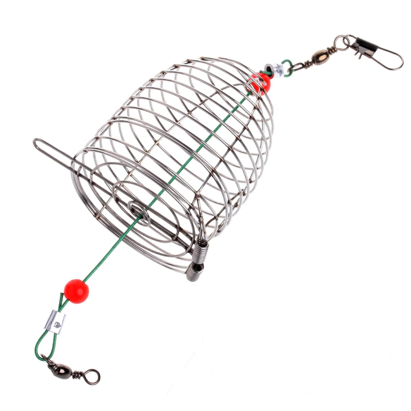 

OOTDTY 1PC Small Bait Cage Fishing Trap Basket Feeder Holder Fishing Tackle Accessory Tool
