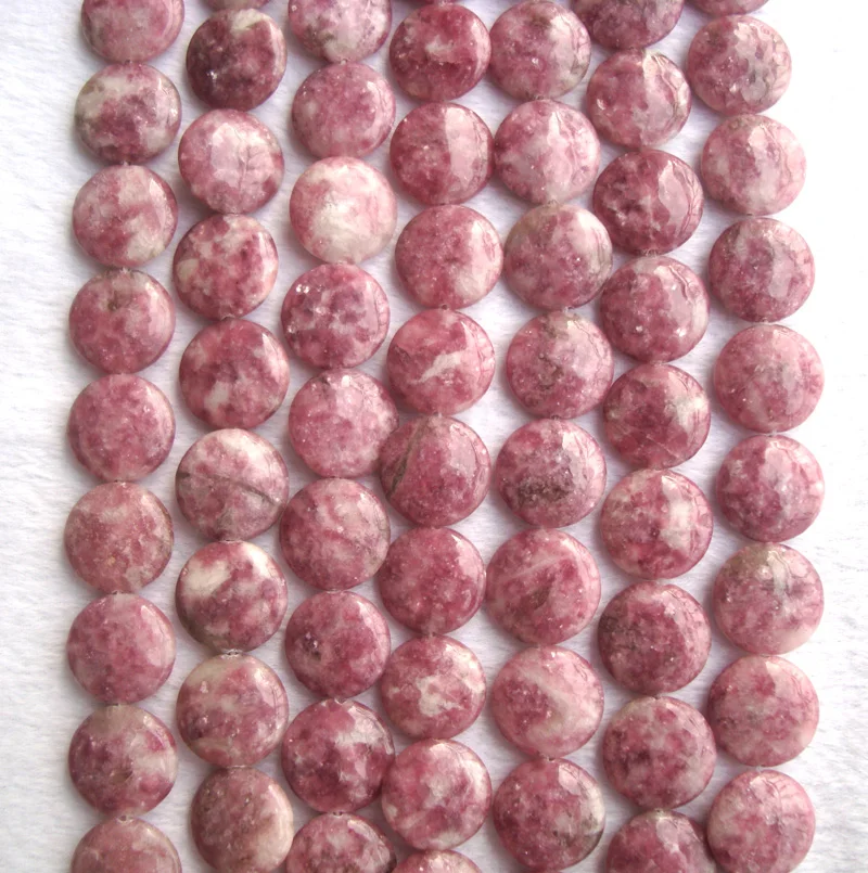 Натуральные китайские розовые турмалиновые монеты/круглые свободные бусины