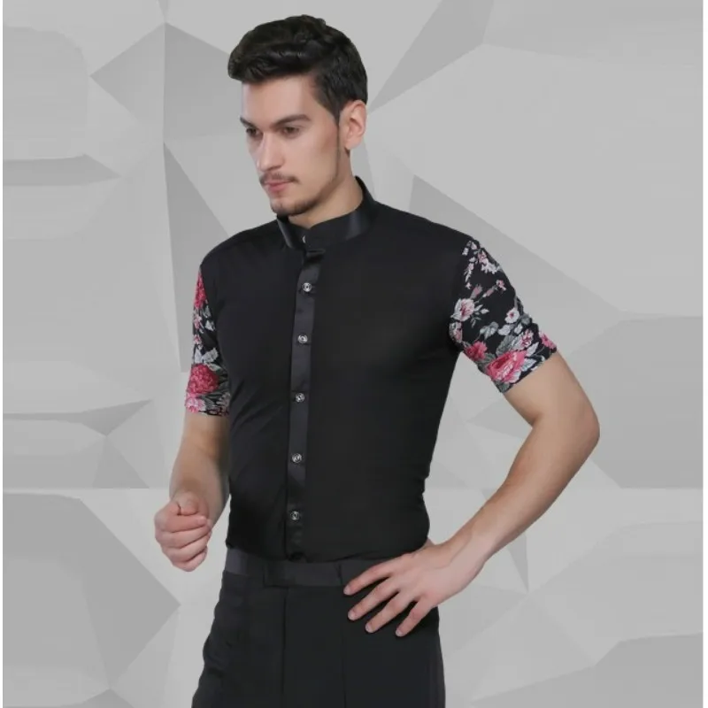 

Men's New Dance Acrobatics Shirt Adult Modern Dancing Clothing Male Latin Dance Clothing Adult Coat Rumba Samba B-4241
