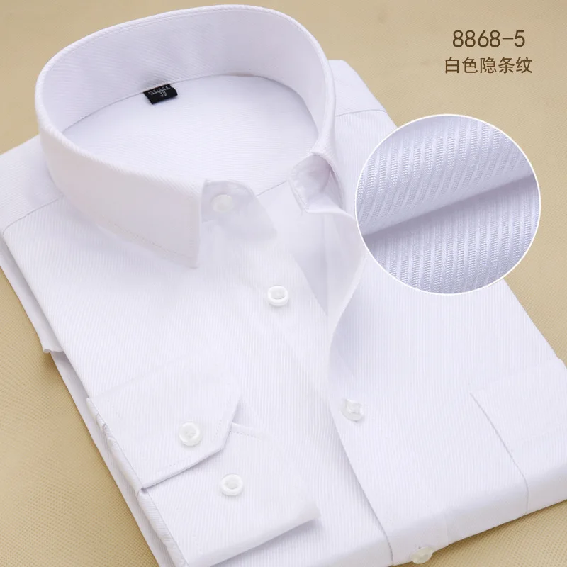 8868-5 Весенняя брендовая мужская рубашка в полоску, деловая официальная рубашка с длинным рукавом, Мужская одежда, рубашки размера плюс, офисные мужские топы 7XL - Цвет: 8868-5