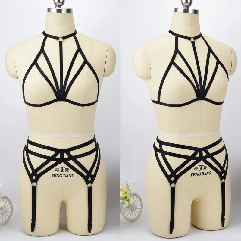 

Goth Body Harness Garter Belt Elastic Fetish Leg Stockings Belt Lingerie Cage Suspender Bondage Harness Sexy Wedding Garters