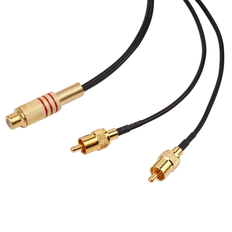 Соединитель RCA пара Y образный адаптер 1 гнездо на 2 штекера Кабельный соединитель