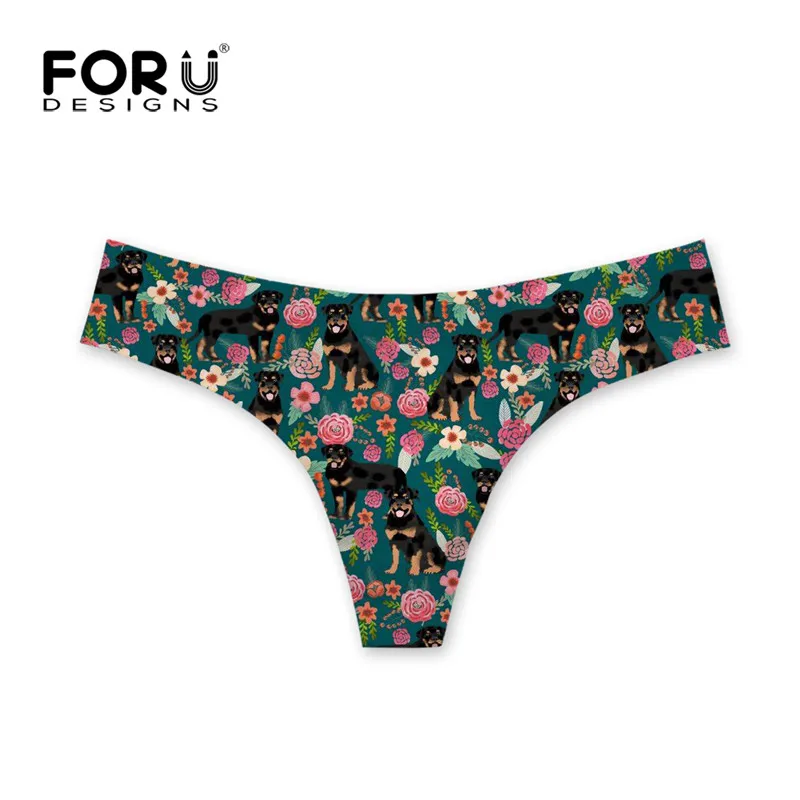 Женские Бесшовные трусики стринги forujeans дышащие с низкой талией и принтом собак g