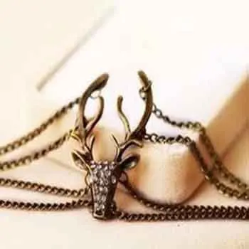 XUBCHC 1 PCS Fashion Vintage Deep Copper Color Many crystal Bohemian Rhinestone Deer Head Bracelet Bangle for women | Украшения и