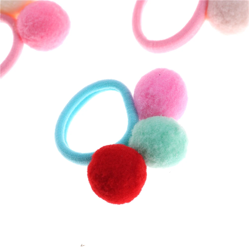

2Pcs Cute 3 Balls Elastics Hair Holders Bands Gum Fashion Kids Candy Rubber Bands Headwear