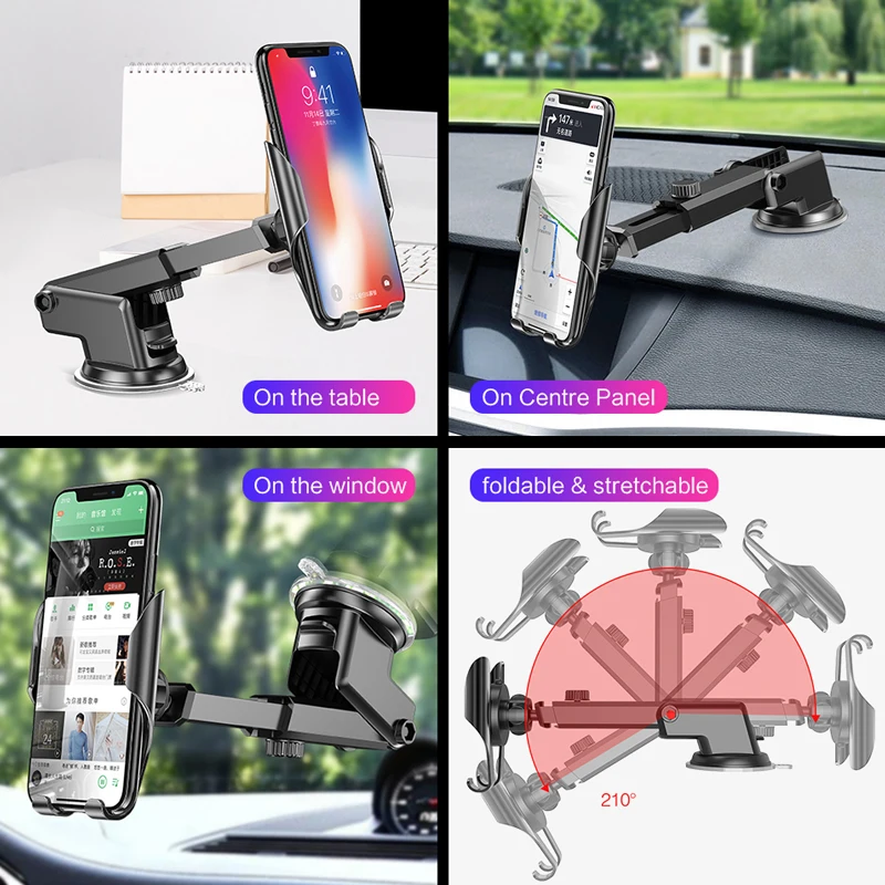 licheers car phone holder for iphone x xs max 8 7 plus xiaomi windshield car mount phone stand car holder for samsung s9 s8 free global shipping