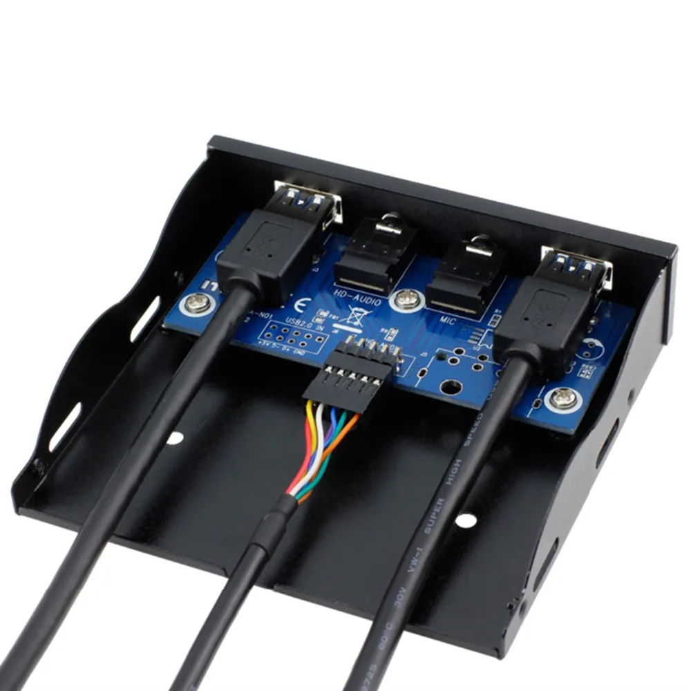 3,5 ''2 USB3.0 концентратор+ HD аудио до 20Pin коннектор флоппи Передняя панель привода