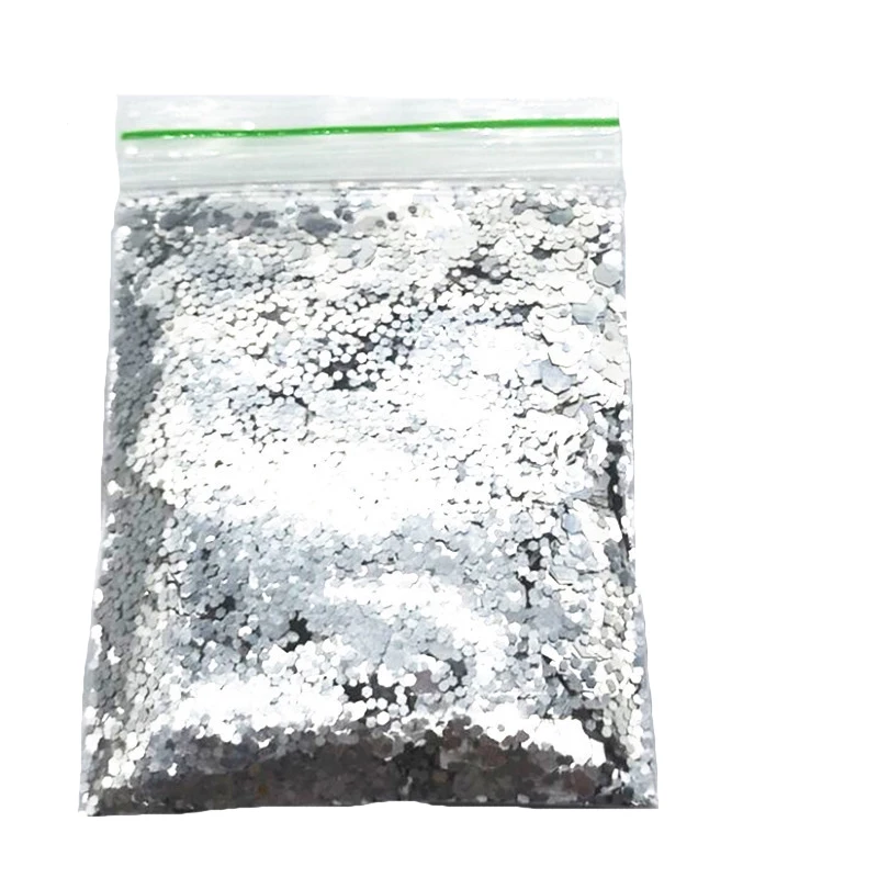 Голографические фотообои блёстки шестиугольные Flakes 50 grs крупные блестки