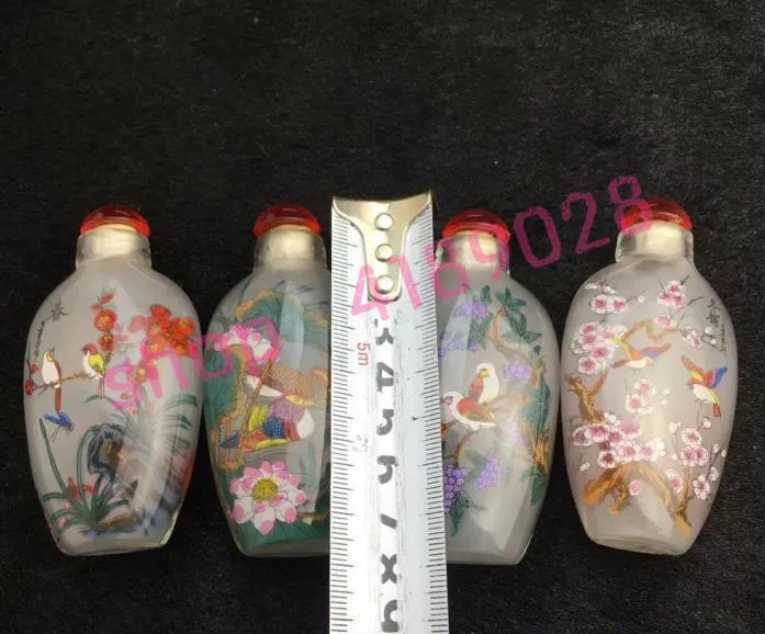 

Four Seasons flower and bird, interior painting snuff pot,1 suit