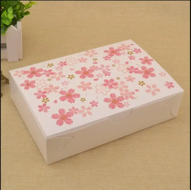 50pcs/lot Flower cupcake boxes White Gift Packaging Wedding Party Pastry Baking Package Box Pink Kraft paper Cake | Дом и сад
