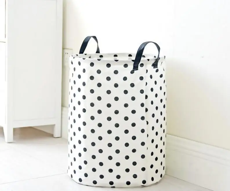 Корзина для белья в крупный горошек с пятиконечными звездами корзина хранения