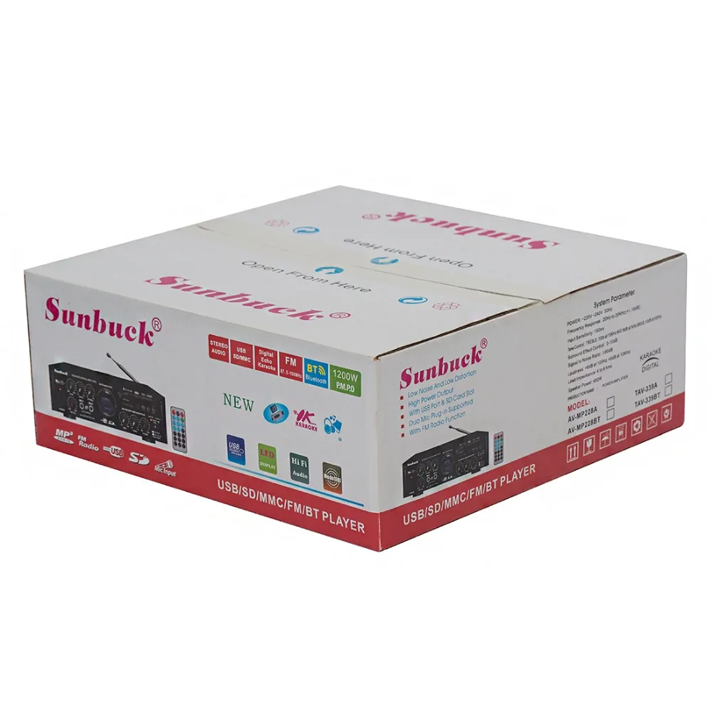 12 В 220 В 110 В 2,1 канал 100 Вт Bluetooth FM SD USB пульт дистанционного управления hifi AV автомобильный усилитель караоке реверберации домашний аудио усилитель