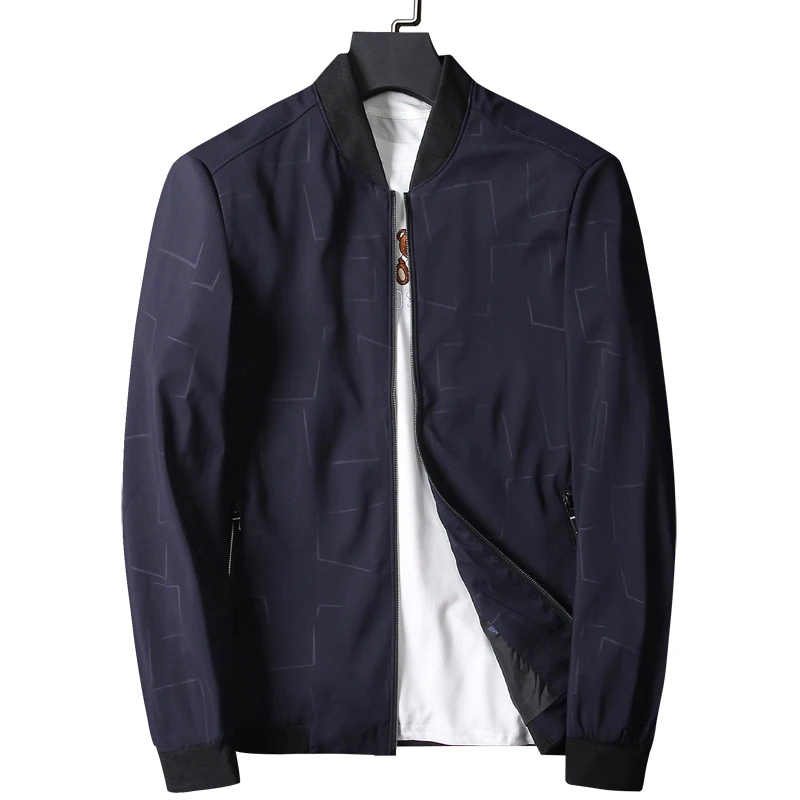 

New arrival 2019 spring autumn baseball style pattern print jacket men stand collar coat outerwear