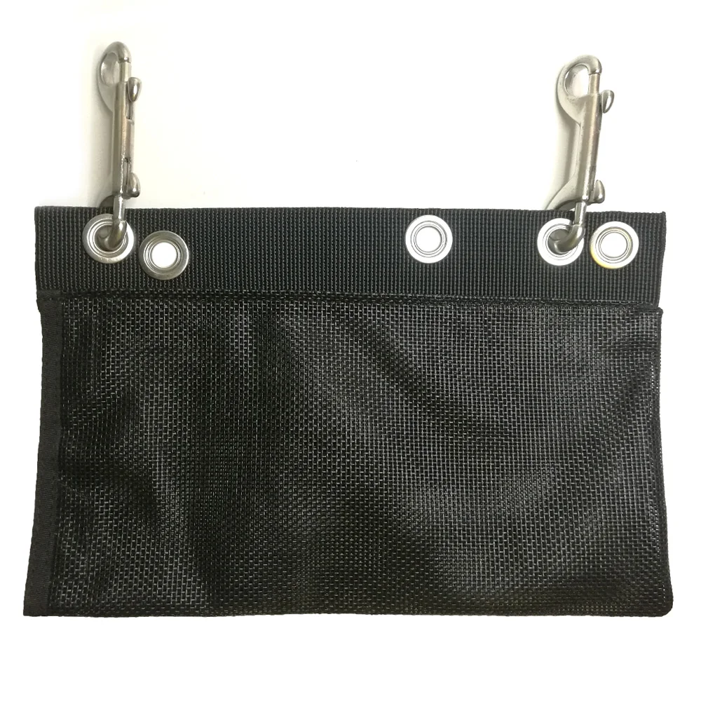 

Scuba Diving Heavy Duty SMB Marker Buoy Bag Mesh Storage Pocket For Diving Marine Boat Kayak Canoe Pouch with 2 SS Smap Hook