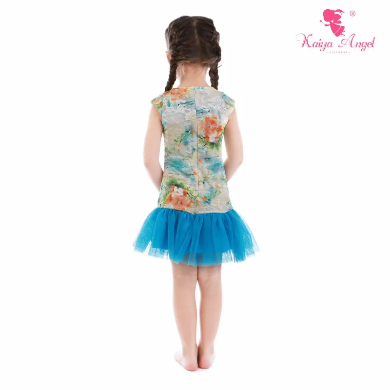 Kaiya Angel Fashion Baby Kids цветные кружевные голубые сетчатые платья для девочек дня