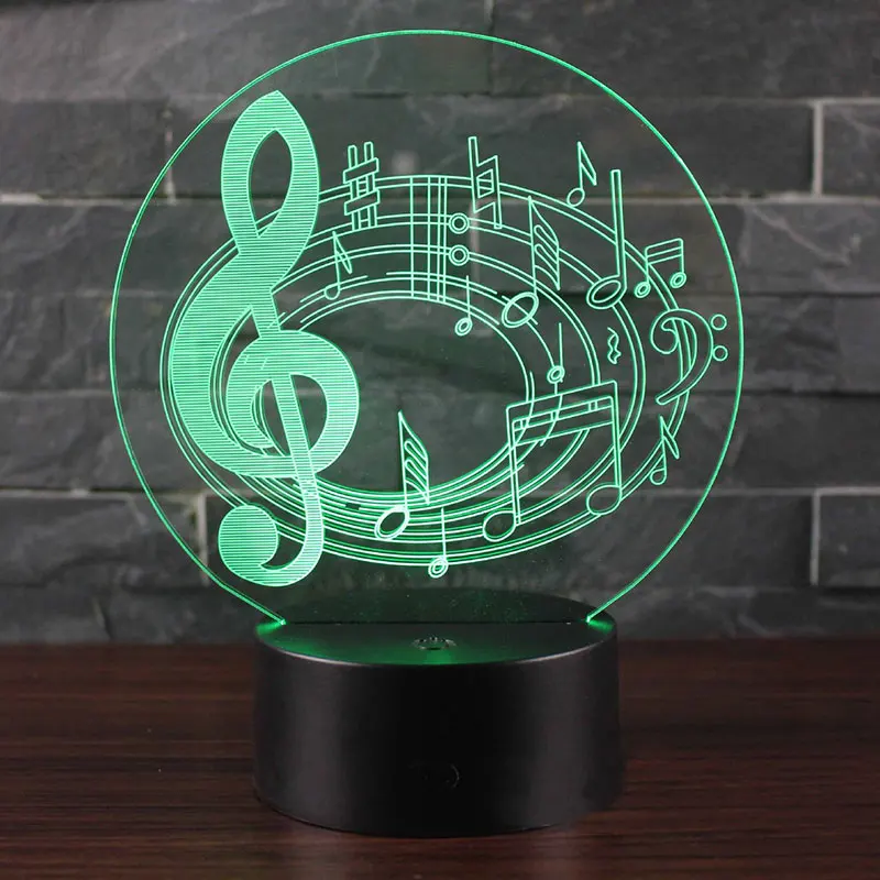 Фото Treble note staves theme 3D Lamp LED night light 7 Color Change Touch Mood Christmas present Dropshippping Лампы и освещение Treble note staves theme 3D Lamp LED night light 7 Color Change Touch Mood Christmas present Dropshippping Лампы и освещение