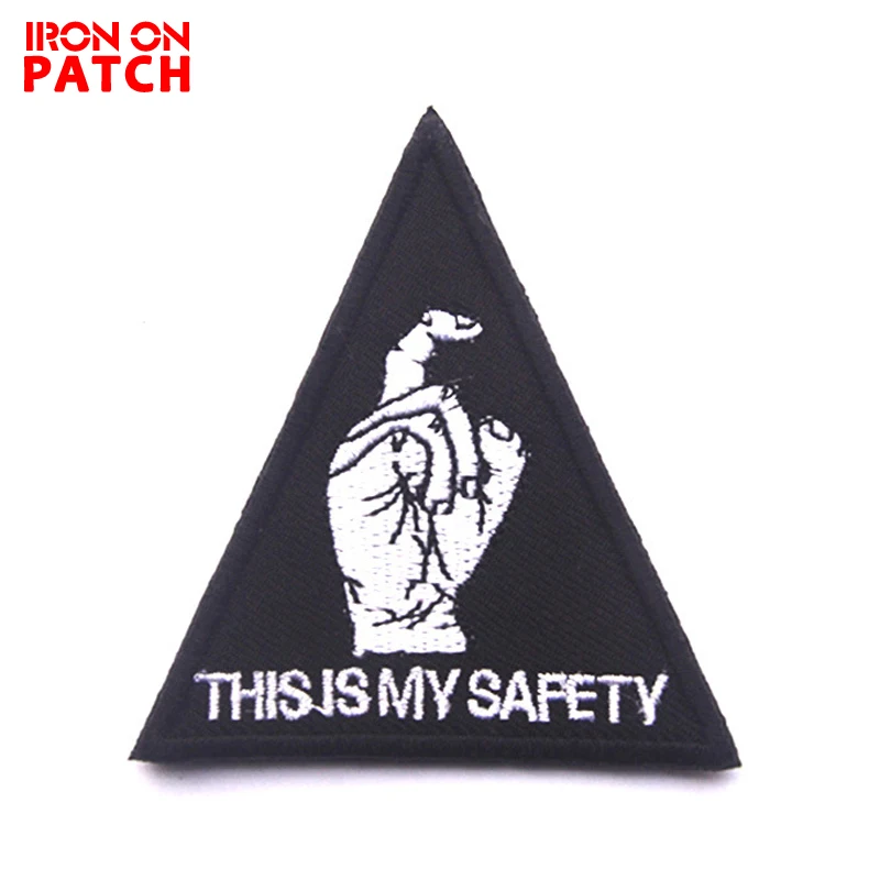 

THIS IS MY SAFETY Patch 3D ARMY Embroidered Tactical Applique Hook & Loop Fabric Military Patches Armband FASTENER Badges