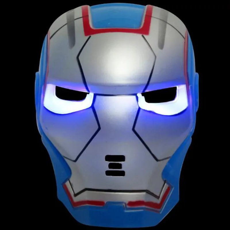 Glowing LED Super Hero Mask Avengers Iron Man/Hulk/Batman/Spiderman/Captain America/Black Panther/Wolverine Mask Party Mask