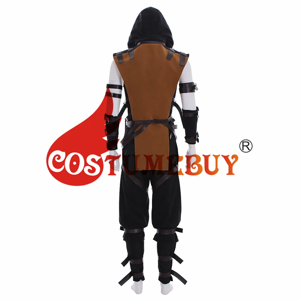 CostumeBuy игры Mortal Kombat X Скорпион Ханзо Hasashi Косплэй костюм для взрослых на Хеллоуин карнавальный костюм L920