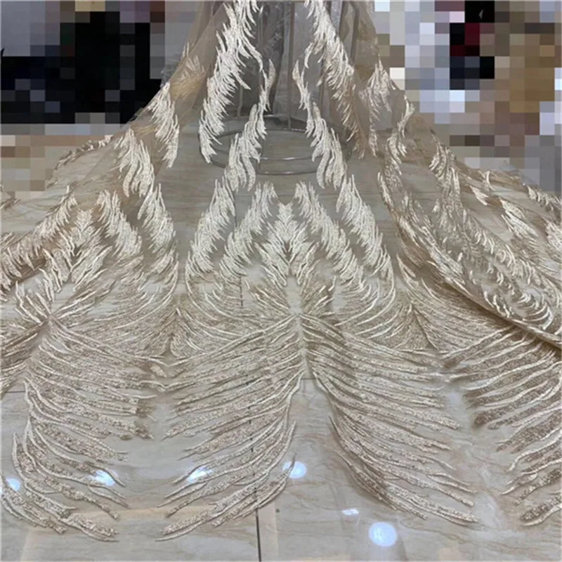 Melody органза французское кружево ткань 3D блестки Цветочная вышивка африканские
