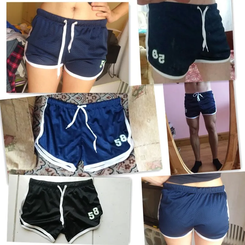 Летние модные быстросохнущая для мужчин шорты женщин Drawstring пустое отверстие