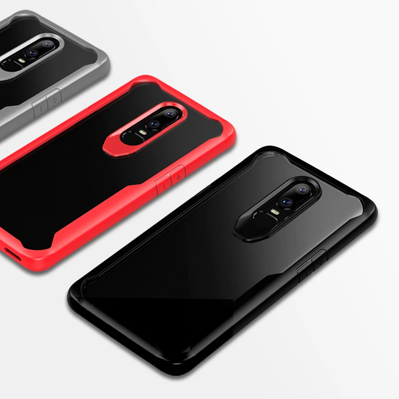 Oneplus 6 Case Cover Luxury Soft Silicone+Transparent Hard PC Hybrid Back for Oneplus6 One Plus Protector Phone Coque |