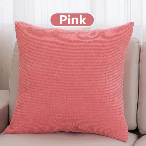 Pink 1 шт. 43*43 см, однотонная Вельветовая ткань, наволочка для подушки, наволочка для сидения автомобиля, домашний декор, диванная кровать, декоративная наволочка 40094 - Цвет: Pink