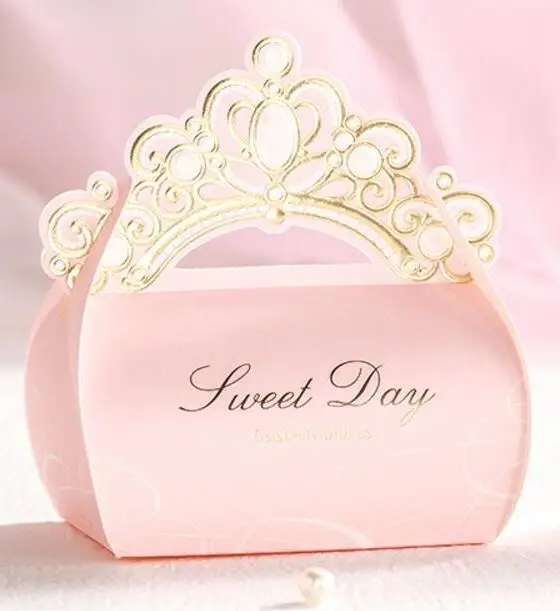 Бронзовая Корона коробка бомбониер для свадебной вечеринки день рождения