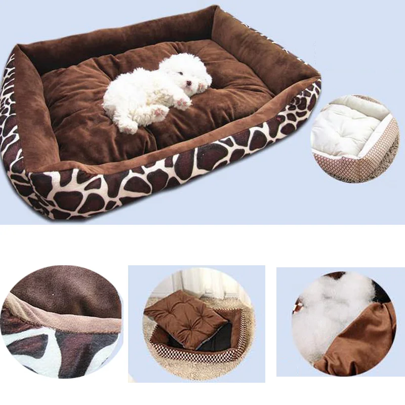 Модная мягкая кровать для собаки с леопардовым принтом плед лежак и кошки диваны