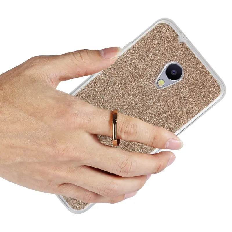 Роскошный блестящий чехол для Meizu M5S M5C A5 держатель с кольцом задняя крышка резина