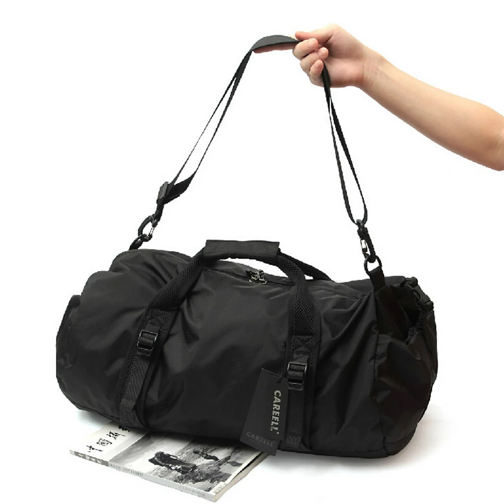 구매 옥스포드 휴대용 나일론 원통형 단일 어깨 배럴 가방 남녀 공용, 체육관 토트 스포츠 가방 핸드백