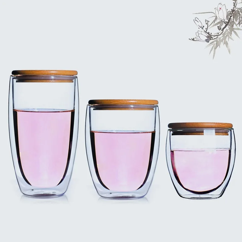 Горячая Канада Tasse Bodum Чашки Стекло высокой бора кремния двухэтажные цветок сосуд прозрачные кружка с двойными стенками Очки