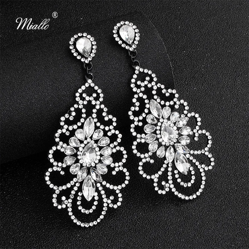 

Miallo 2019 Newest Classic Austrian Crystal Earrings Wedding Bride Bridesmaids Drop Earrings for Female College Students Party