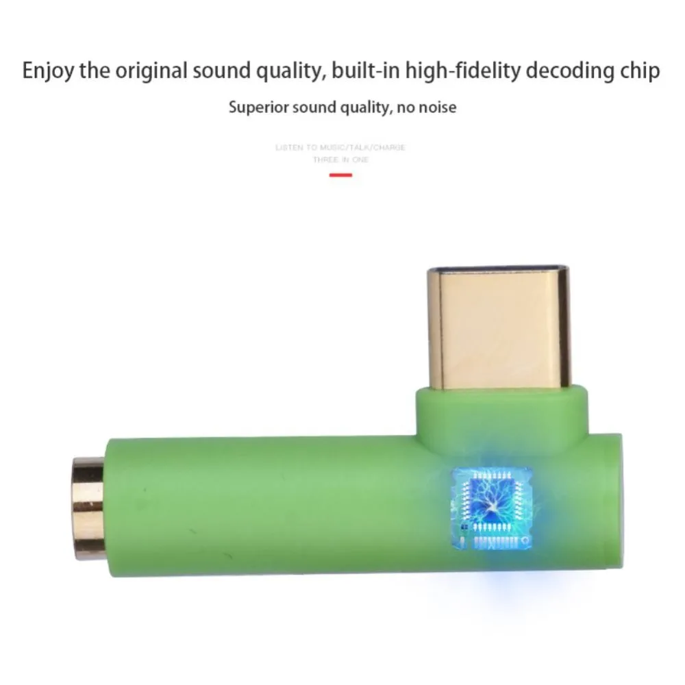 2pcs/set 3.5mm Jack to Type-C Audio Adapter 90 Degrees Right Angled Headphone Splitter Converter Hot | Электроника