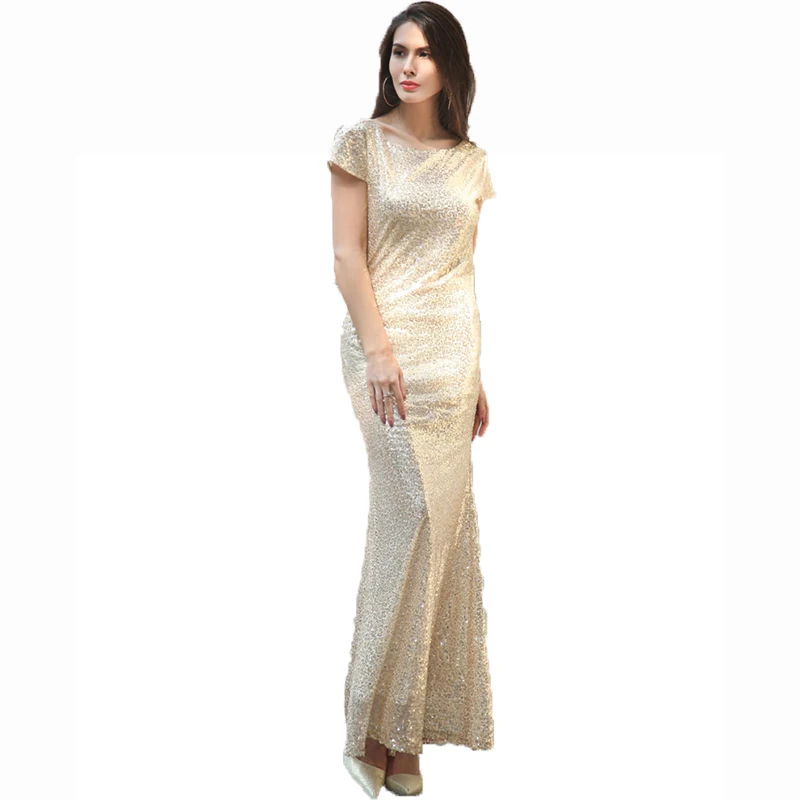 2019 new explosion sequins in a variety of colors sexy backless long dress | Женская одежда