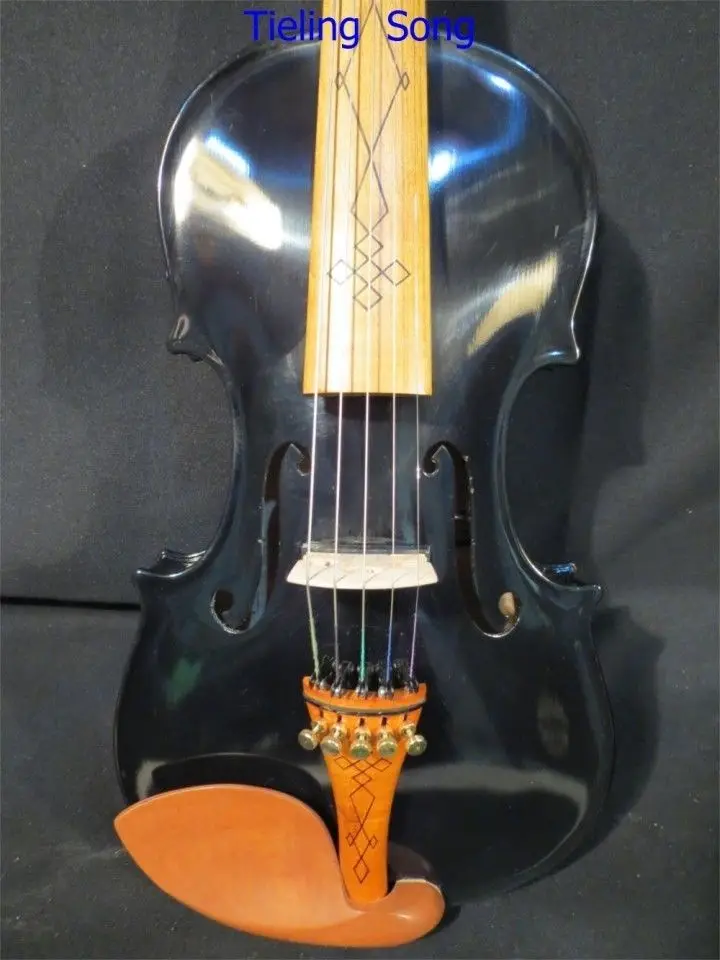 Черный цвет 5 струн 4/4 электрическая скрипка + акустическая скрипка|acoustic violin|electric