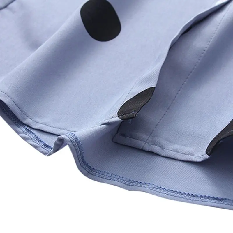 Женская шифоновая блузка в горошек рубашка с длинным рукавом и отложным