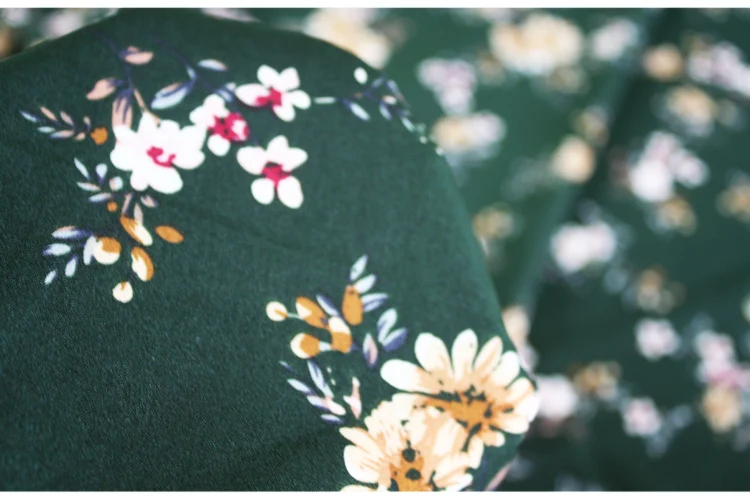 Модная зеленая Цветочная шифоновая ткань Imorted мягкая тонкая удобная для женщин