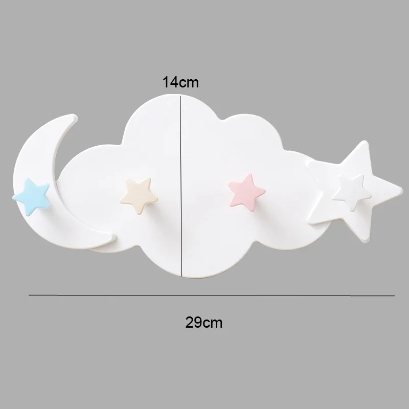 Крючки для вешалки Cloud Moon Stars декоративная настенная 4 крючка подвесных пальто