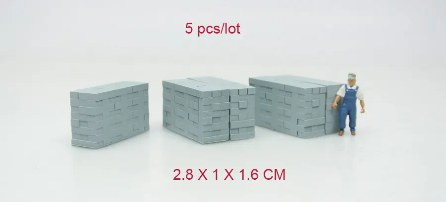 5 шт. DIY 1:87 моделирование бетонного длинного кирпичного поезда модель песочного