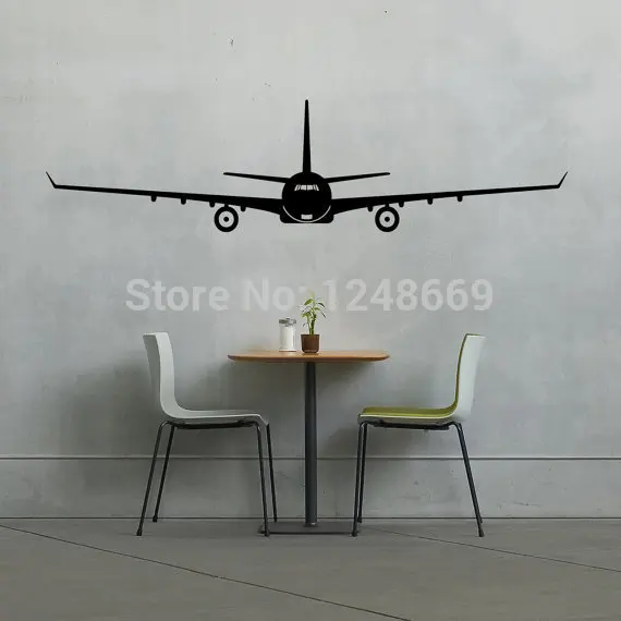 Настенная виниловая наклейка на стену в стиле летающего самолета ВВС|art decor|decal
