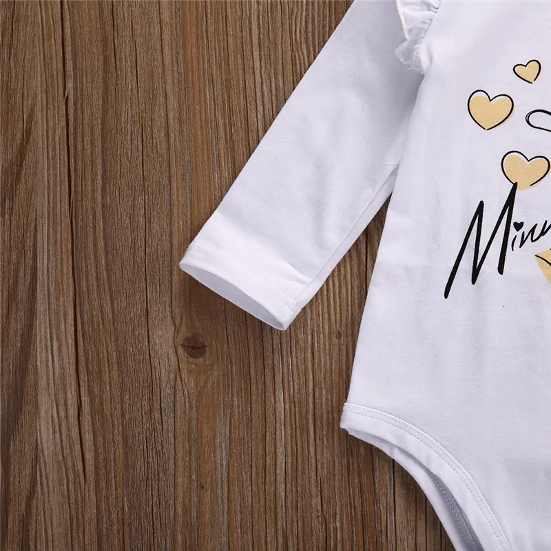 2017 Милая Одежда для новорожденных с принтом миннер Маус хлопковая одежда