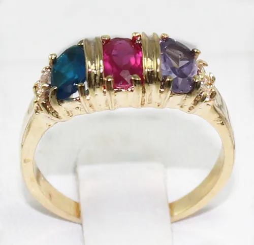 

Hot selling>@@ wholesale noble 18kgp mixed colors zircon Ring(#7.8.9) 004 -Bride jewelry free shipping