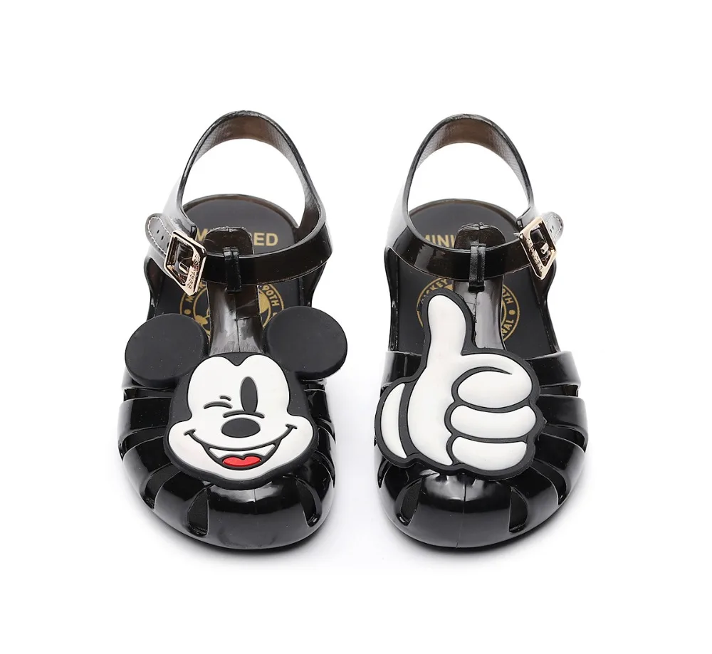 Mini Melissa/Новинка 2019 года Летние прозрачные сандалии с изображением головы Микки