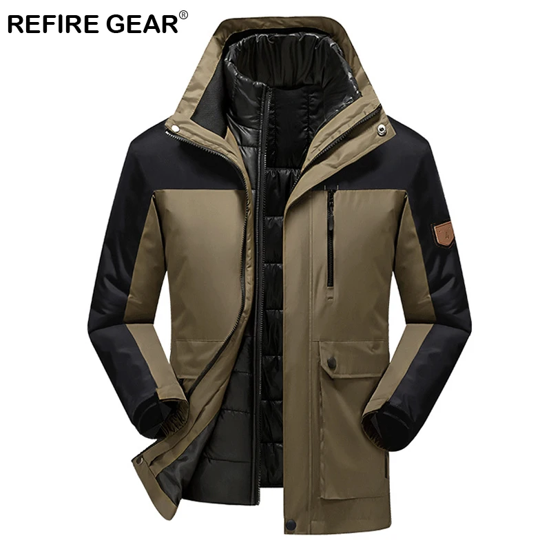 ReFire Gear 3 в 1 осенне зимняя ветрозащитная теплая спортивная куртка Мужская