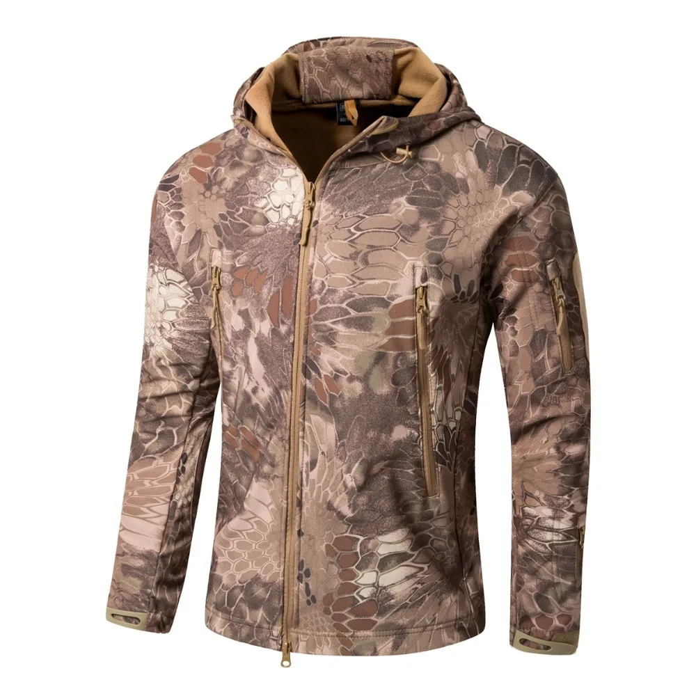 XS-5XL 145 см бюст Мужская охотничья куртка камуфляжной расцветки с капюшоном Женское пальто для кемпинга скалолазания V5.0 тактическая уличная куртка из кожи акулы Софтшелл