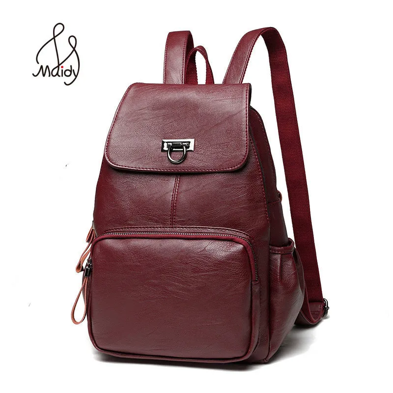 Модный женский рюкзак из натуральной кожи на молнии и сумки через плечо Mochila, школьные сумки для подростков, большой черный рюкзак для ноутбука