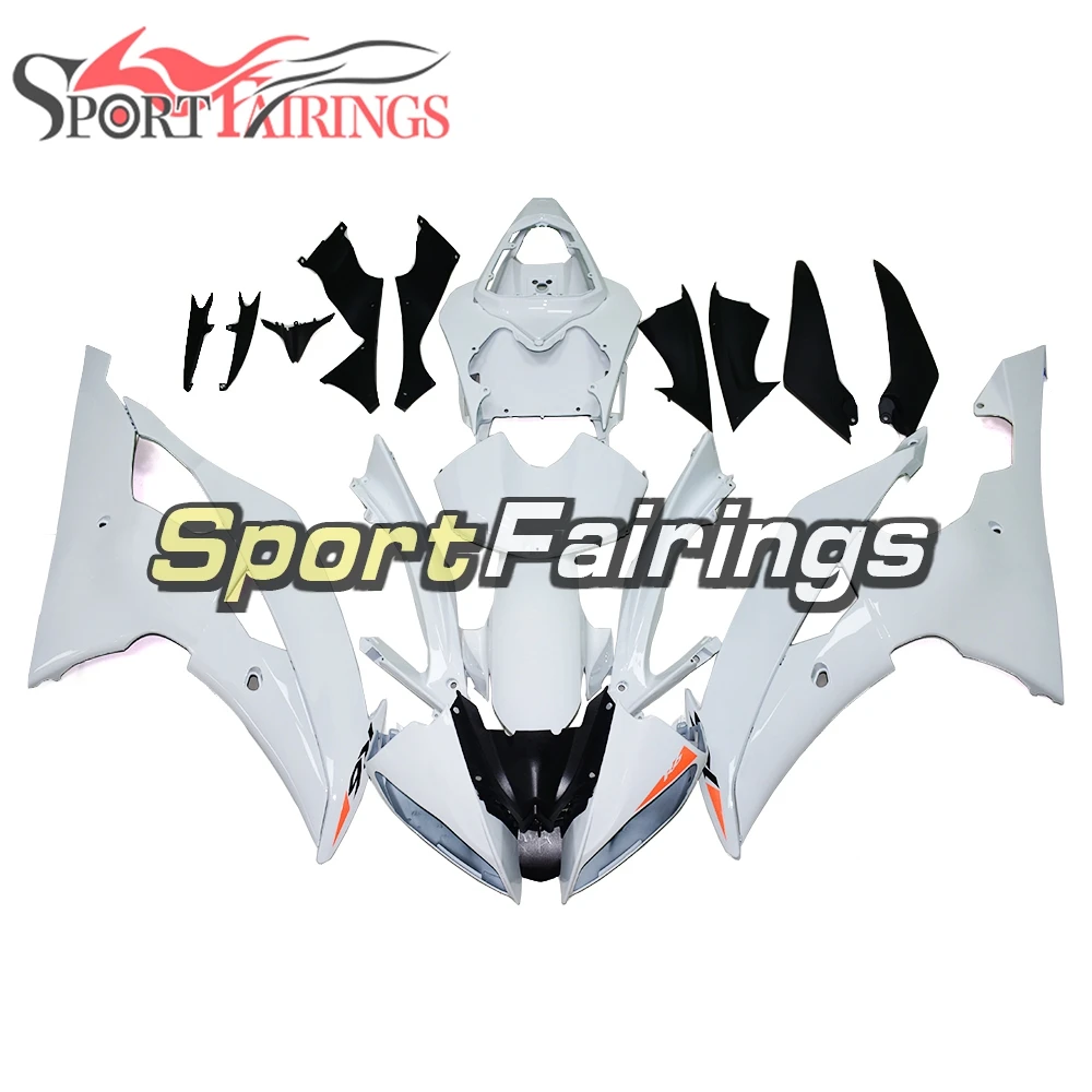 

White Injection Fairings For Yamaha YZF600 R6 08 09 10 11 12 13 14 15 Year 2008 - 2016 Plastic ABS Fairing Kit Cowlings Bodywork