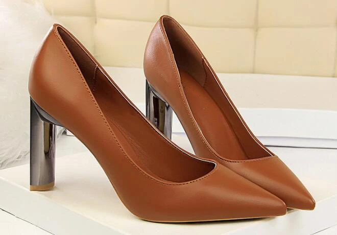 Дамы женская обувь коренастый Обувь на высоком каблуке офисные туфли zapatos mujer с